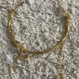 COPY - Gold necklace with chain and choker like new worn only a couple times